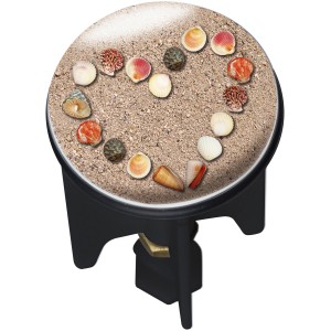Wenko Abfluss-Stopfen Heartbeach mit Muscheln und Sand-Motiv für Waschbecken.