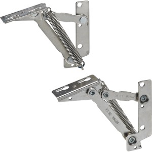 Hettich Klappenbeschläge Lift Junior, vernickelt, für Schiebetüren und Klappen bis 2,5 kg.