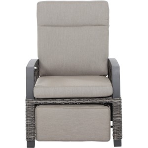Siena Garden Relaxsessel Corido in Grau mit taupefarbenen Kissen und verstellbarer Rückenlehne.