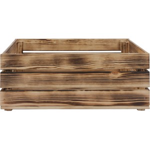 Geflammte XL Holzkiste aus Kiefernholz, 23,9x58,5x39cm, ideal zur Aufbewahrung.