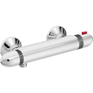 Verchromte OBI Thermostat-Brausearmatur Trisanna für konstante Wassertemperatur beim Duschen.