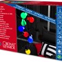 Konstsmide LED Biergartenkette mit 10 bunten Leuchtmitteln in Produktverpackung.