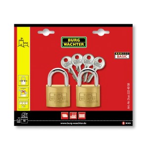 Burg Wächter Vorhangschloss-Set Duo 222 30 SB mit 2 Schlössern und Schlüsseln.