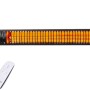Schwarzer VASNER SlimLine X20 Infrarot-Heizstrahler mit Fernbedienung.