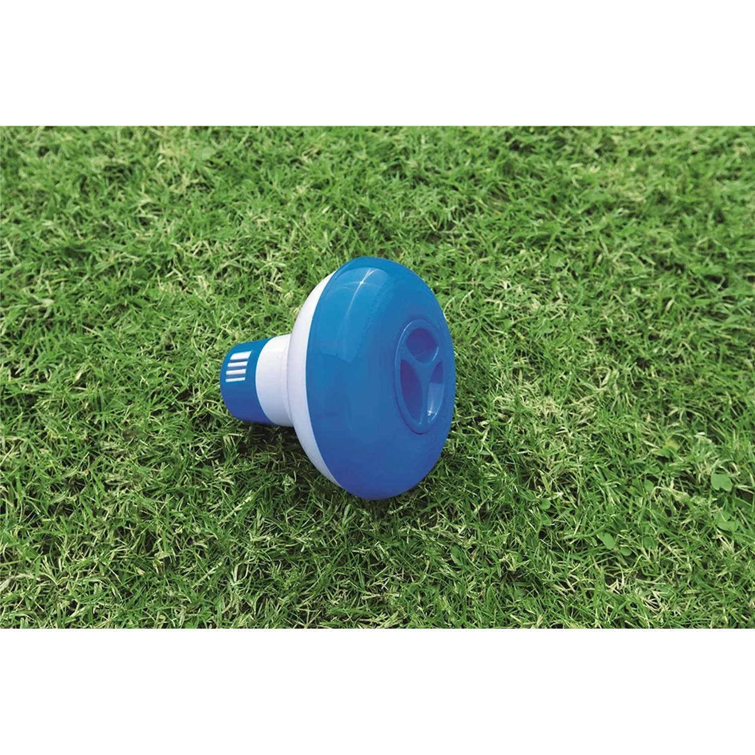 Bestway Pool Dosierschwimmer für Chemikalien-Tabletten, blau-weiß.
