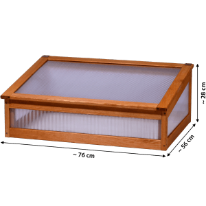 Dobar Frühbeetaufsatz Magic Kubus 2.0, Bernstein, 76x56x28 cm, für Holz-Hochbeete.