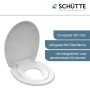 Weißer Schütte WC-Sitz Duroplast Family mit Absenkautomatik und integriertem Kindersitz.