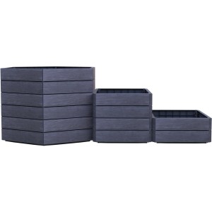 Garantia Hochbeet Ergo Vario 3 Wood, Kunststoff-Hochbeet in Holzoptik, variabel aufbaubar.