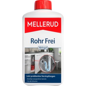 Mellerud Rohr Frei Aktivgel 1 l Flasche. Reiniger für Abflussrohre gegen Verstopfungen.