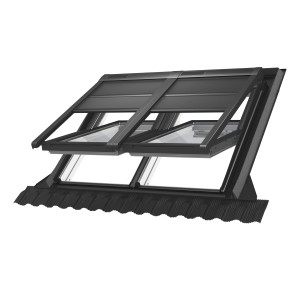 Velux Hitzeschutz-Markise Schwarz für Dachfenster, elektrisch mit Solar, für Verdunkelung.