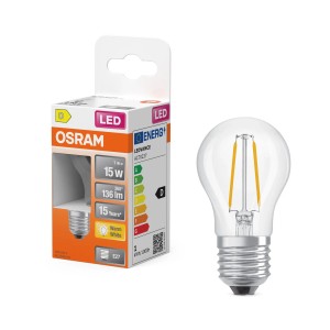 Osram LED-Leuchtmittel E27 Tropfenform, 1W, klar. Energiesparende LED Lampe für dekorative Beleuchtung.