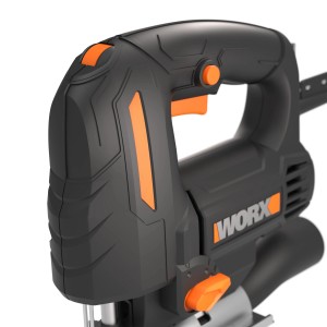 Worx Stichsäge WX463, 550 W, Orange-Schwarz, Detailansicht.