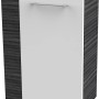 Fackelmann Waschbeckenunterschrank SBC Dark Oak, 44 cm breit, mit weißer Front und Griff.