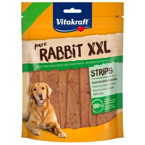 Vitakraft Rabbit Strips XXL, Hunde-Belohnungssnack mit Kaninchenfleisch im 250g Beutel.