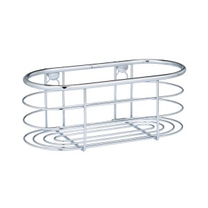 WENKO Wandablage Trestina aus Edelstahl, Drahtkorb für Badutensilien in Chrom-Optik.