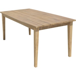 Rechteckiger Gartentisch Visalia aus Holz, 90x180 cm, Naturholz-Optik.
