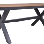 Rechteckiger Garden Pleasure Gartentisch Silea in Braun-Schwarz mit Aluminiumgestell, 93,5x173 cm.