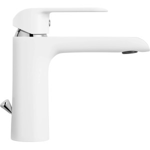 baliv Waschtischarmatur WT-5070 in Chrom-Weiß, Einhebelmischer für Waschbecken.