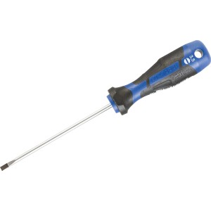 LUX Schraubendreher Comfort SL 3,5 mm mit blau-schwarzem Griff für Schlitzschrauben.