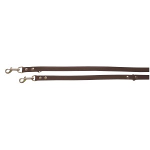 Braune Heim Hunde-Vorführleine aus Softleder, 240 cm lang und 14 mm breit.