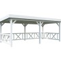 Palmako Pavillon Lenna Set, 588x300 cm, weiß lackiert, mit Geländer. Weekendhaus aus Fichtenholz.