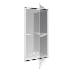 Weiße IS Expert Pendeltür, Fliegengittertür 100x210 cm, Insektenschutz für Balkon- und Terrassentüren.