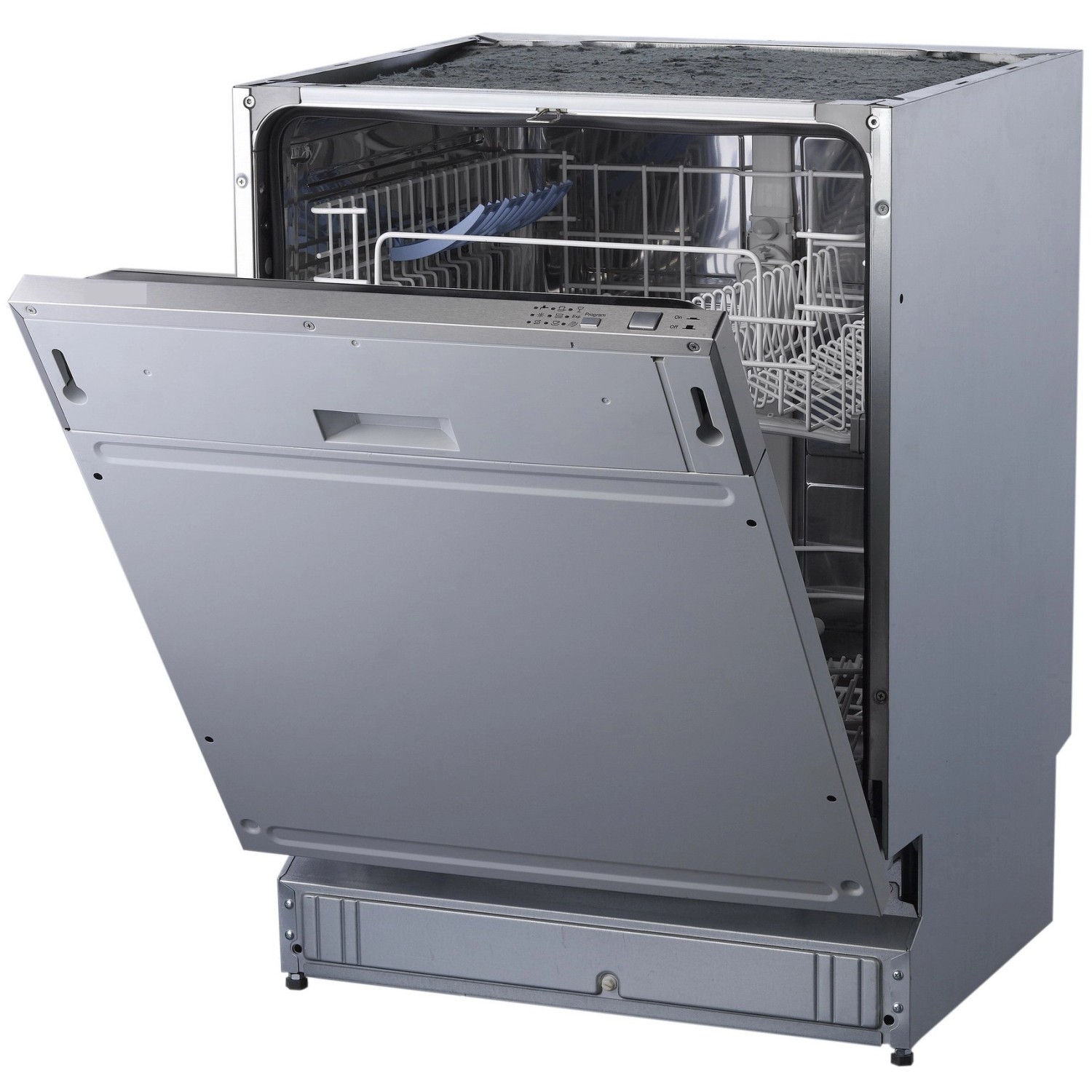 Offener, vollintegrierter Geschirrspüler aus der Flex-Well Exclusiv Küchenzeile Abaco.