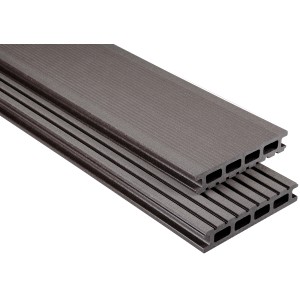 Kovalex WPC Terrassendiele Gebürstet Graubraun Zuschn. 2,6 cm x 14,5 cm x 240 cm