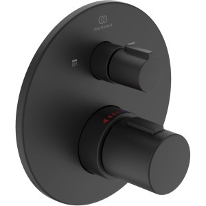 Ideal Standard Ceratherm T100 Unterputz Badethermostat in Silk Black für die Wanne.