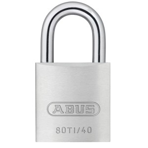 Abus Titalium Vorhangschloss 80TI/40 aus Aluminium mit Stahlbügel.