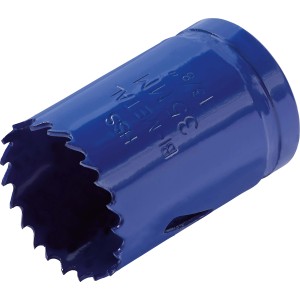 Blaue LUX Bi-Metall Lochsäge, Ø 35 mm, für Stichsägearbeiten in Holz und Metall.