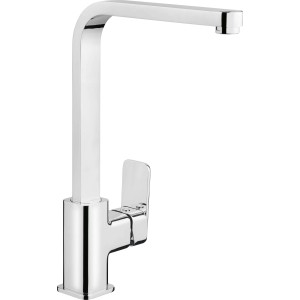 Moderne Chrom Küchenarmatur: baliv KI-1080 Einhebelmischer mit schwenkbarem Auslauf.