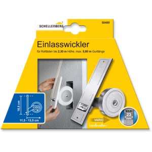 Schellenberg Rollladen Einlasswickler Maxi 185 mm, verzinkter Gurtwickler für Rollläden bis 2,30m Höhe.