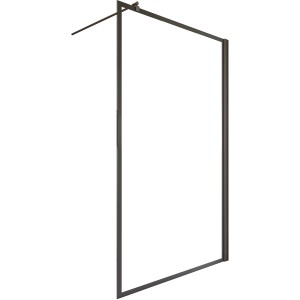 Schulte Walk In Dusche Alexa Style 2.0 mit Rahmen in Mattschwarz, 200x100 cm.