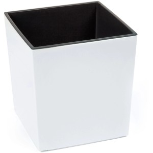 Weißer, matter Orbis Pflanzkübel Juka Dluto, 310x300x300 mm, für Innen- und Außenbereich.
