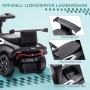 Schwarzes AIYAPLAY Lamborghini Kinderfahrzeug, Rutschauto mit Spoiler, bequemem Sitz und Stauraum.