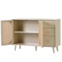 okwish Sideboard mit Türen Schubladen Wohnzimmer 120x40x80cm Beige