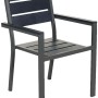 Moderner, hellgrauer Home Deluxe Gartenstuhl Madera aus Aluminium, 10er-Set.