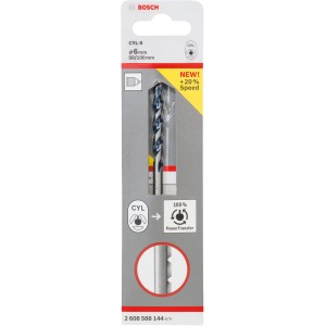 Bosch Betonbohrer Pro CYL-5, 6mm, im Blister. Geeignet für Dübelbohrungen in Beton und Mauerwerk.