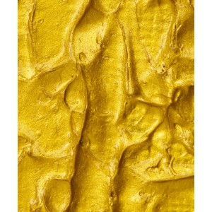Nahaufnahme der goldenen Lukas Strukturpaste. Modelliermasse für metallische Effekte.