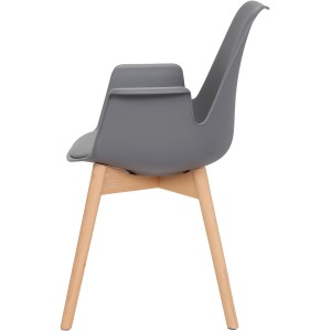 Kayoom Stuhl Chaplin 2er-Set, grau, mit Holzbeinen. Moderner Polsterstuhl für Esszimmer.