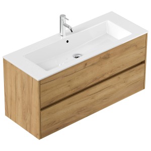 Posseik Badmöbel Limes und Waschtisch 2 Greifraum Auszüge 120 cm Eiche Gold