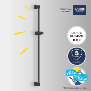 Grohe Quickfix Brausestange Vitalio Universal, 900mm, matt schwarz. Duschstange zur Wandmontage.