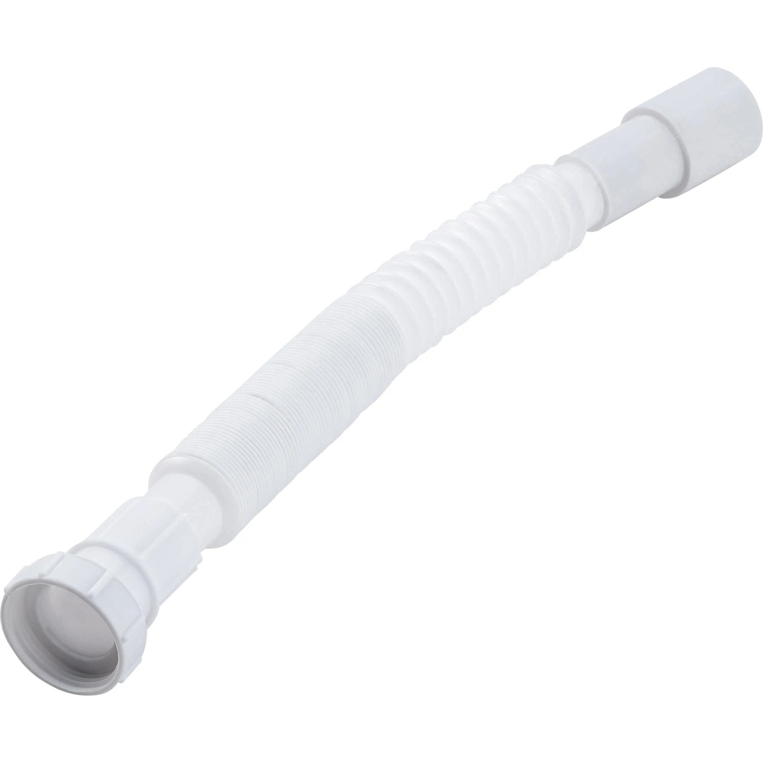 Weißer Flex-Siphon, 38,9 mm, flexibel für Waschbecken und Spültische.