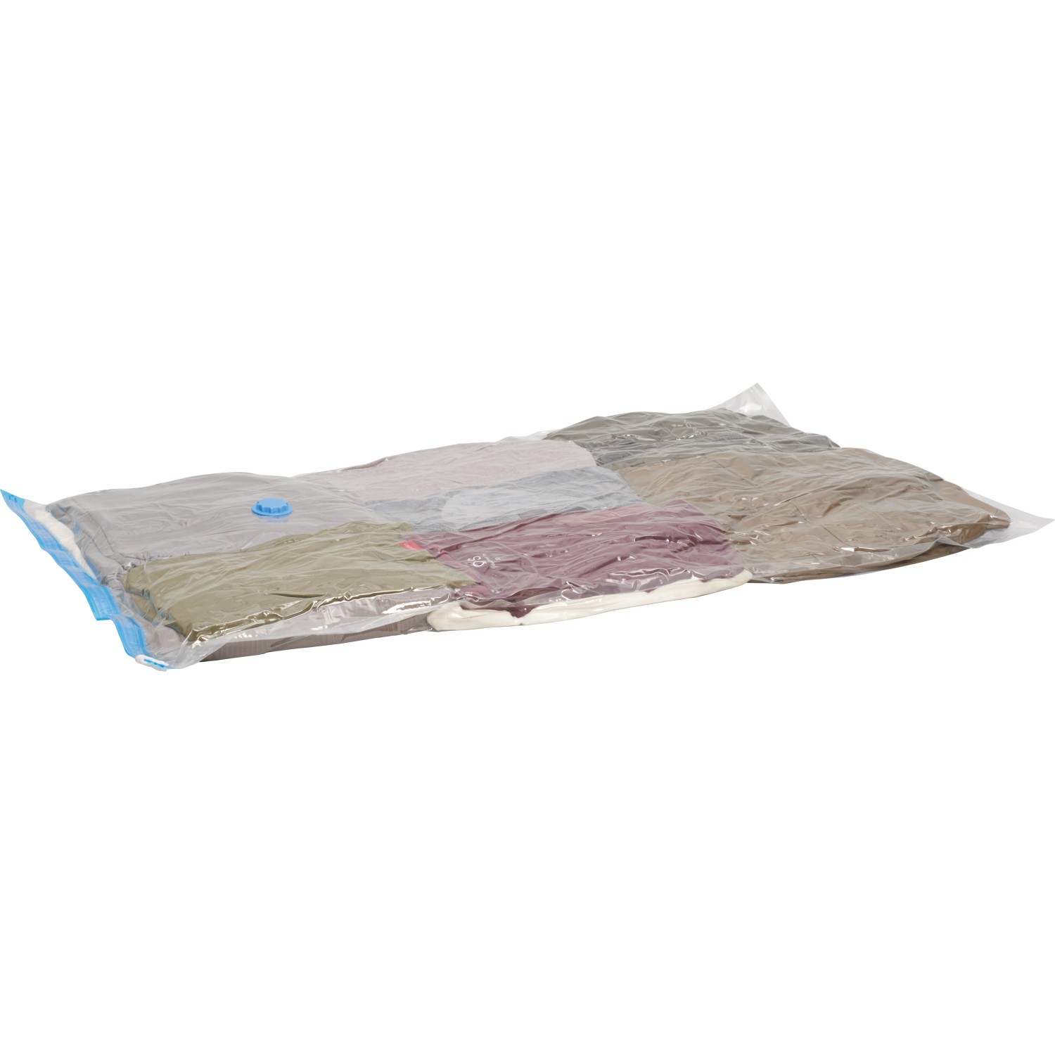 Vakuum-Kleiderbeutel 3er-Set zur platzsparenden Aufbewahrung von Textilien.