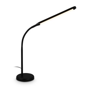 Schwarze Brilo LED-Tischleuchte Mura mit Touchdimmer und schwenkbarem Kopf, 36,6 cm hoch.