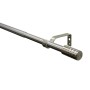 Gardinenstangen-Set Zylinder, Edelstahl-Optik, ausziehbar von 120-210 cm, mit Träger und Endstück.