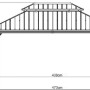 Skizze des Sojag Aluminium-Pavillons Messina 12x16 in Anthrazit mit Maßangaben.