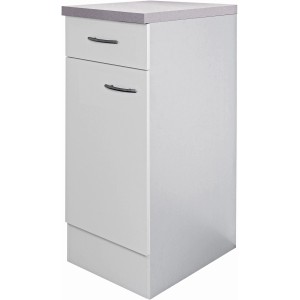 Flex-Well Classic Unterschrank Wito, 30 cm, Weiß, mit Schublade und Tür. Küchenschrank für kleine Räume.