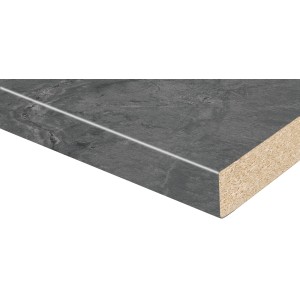 Kaindl Arbeitsplatte Atlantic Stone Steel, 60 cm breit, Fantasiedekor in Stahloptik.